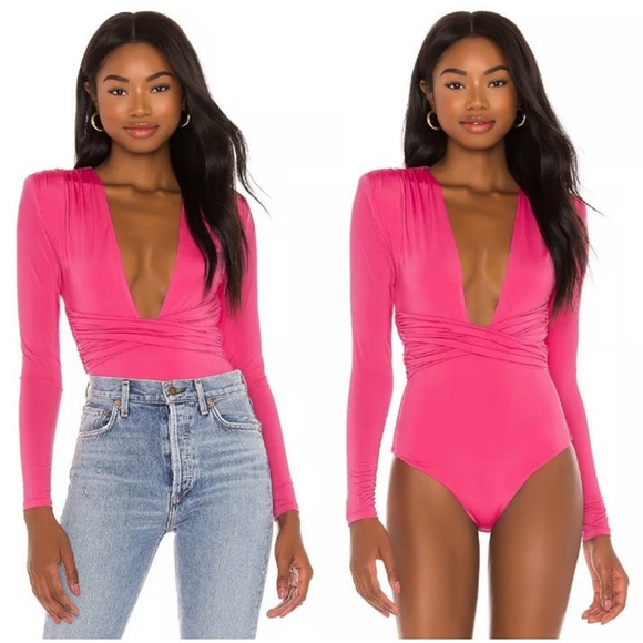 Lovers + Friends Tops - Lovers and Friends Anya Bodysuit - Hot Pink, Sz XS